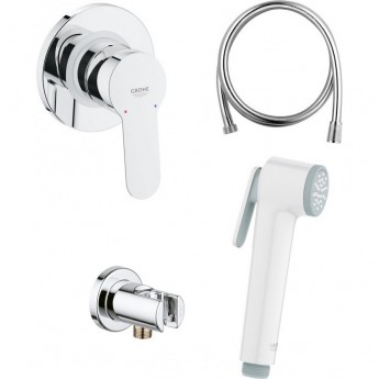 Готовый комплект для гигиенического душа GROHE BAUEDGE: встраиваемый смеситель, гигиенический душ со шлангом и держателем, белая луна (124897) Готовый комплект для гигиенического душа GROHE BAUEDGE: встраиваемый смеситель, гигиенический душ со шлангом и держателем, белая луна (124897)
